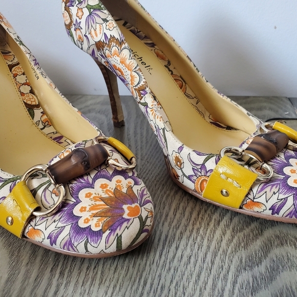 Pierre Michel floral heels size 38  (7.5-8) - Picture 3 of 8